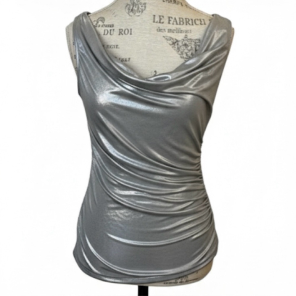 Bailey 44 “Riptide” Top In Shiny Silver Size Small New With Tag!